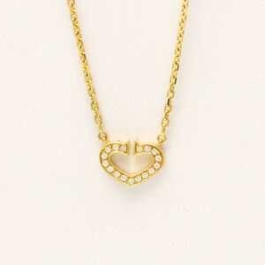 Cartier C Heart Necklace With Diamond Yellow Gold